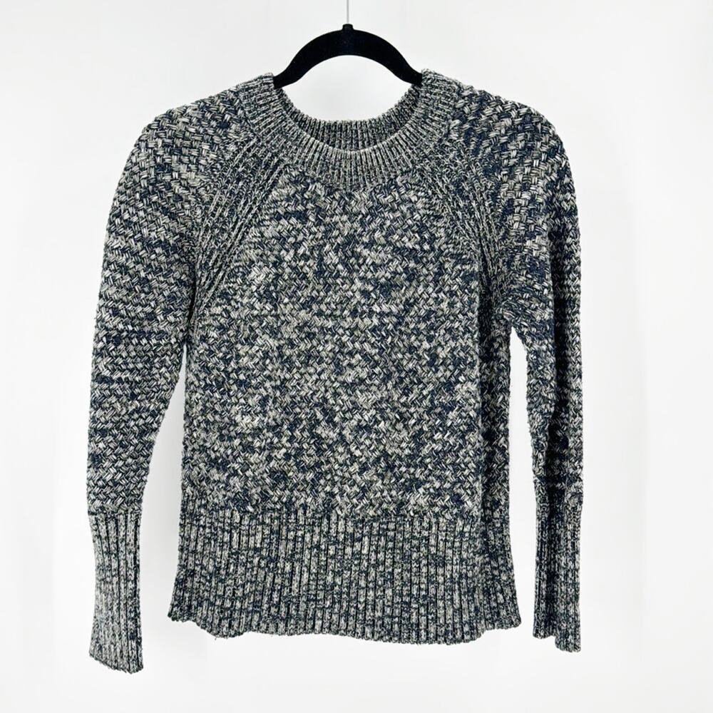 UNIVERSAL THREAD crewneck Sweater Raglan Chunky Knit blue gray cozy winter